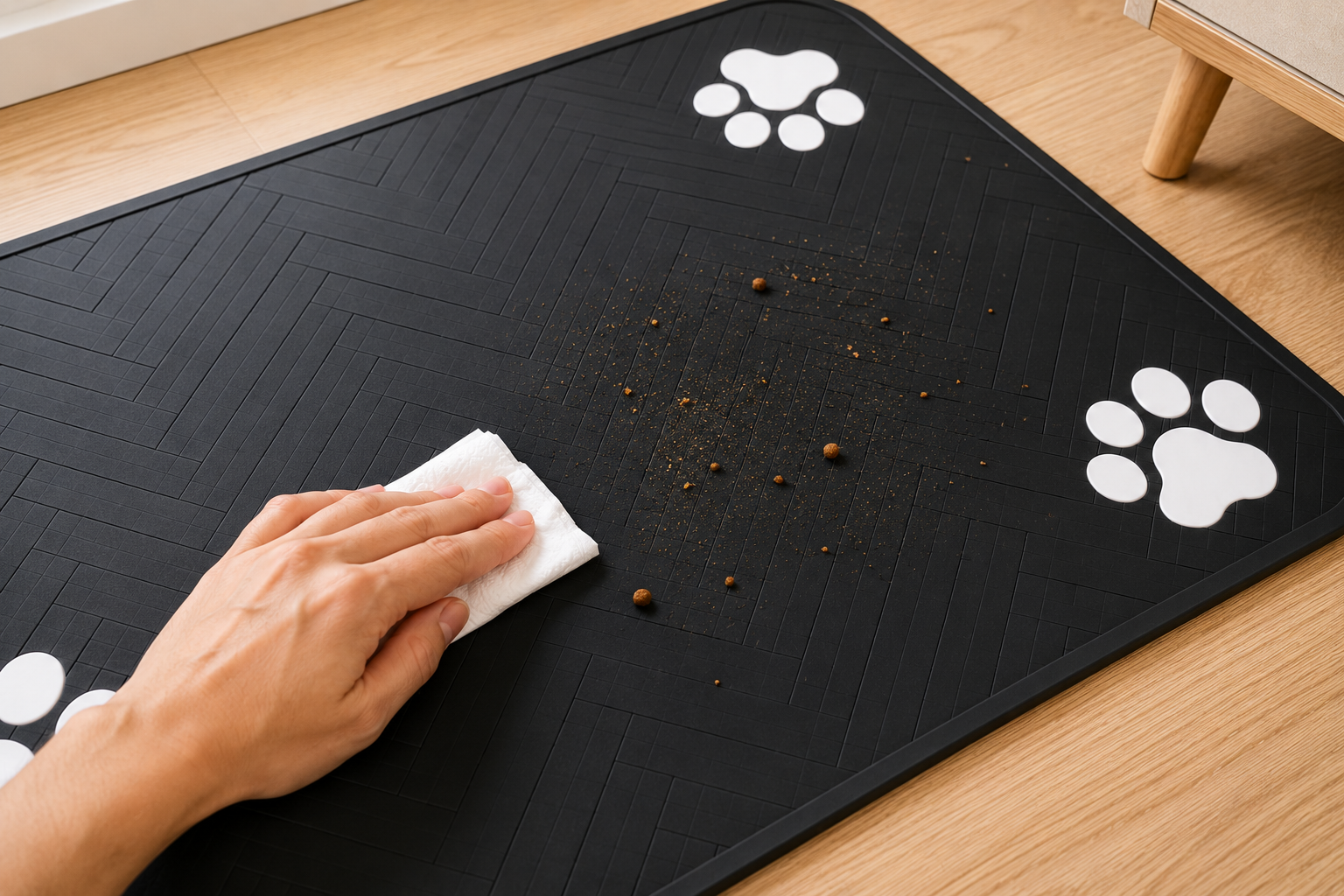 TAPIS DE GAMELLE EN SILICONE ANTIDÉRAPANT ET ANTI-DEBORDEMENT