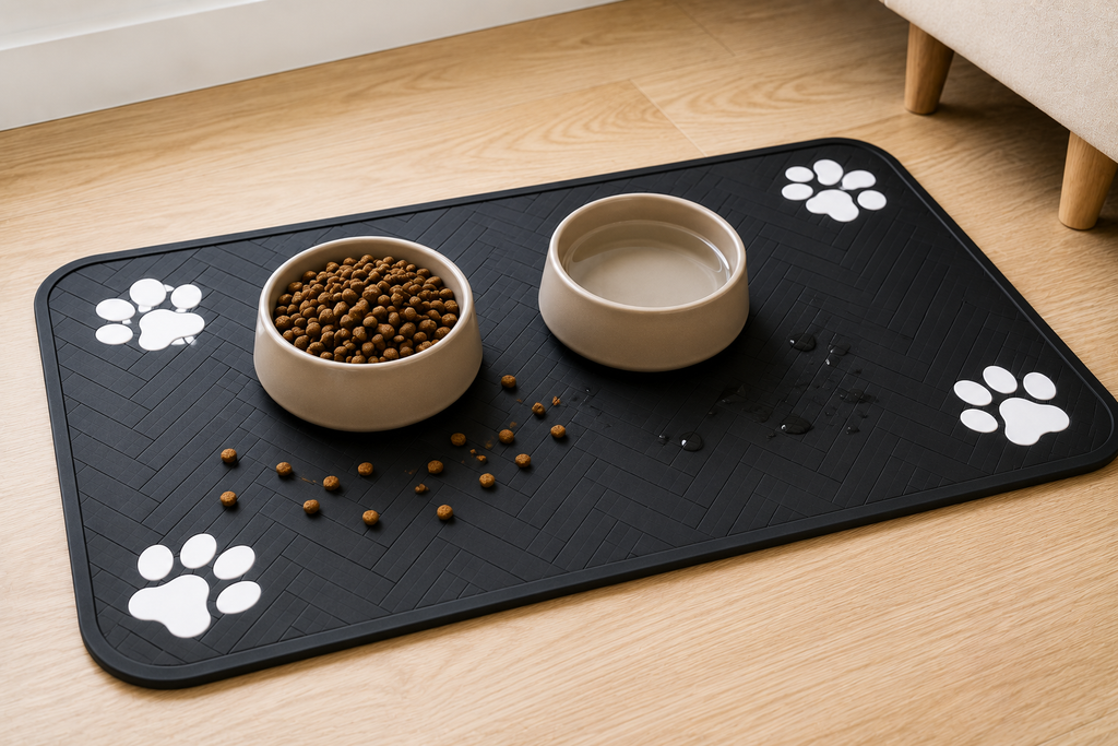 TAPIS DE GAMELLE EN SILICONE ANTIDÉRAPANT ET ANTI-DEBORDEMENT