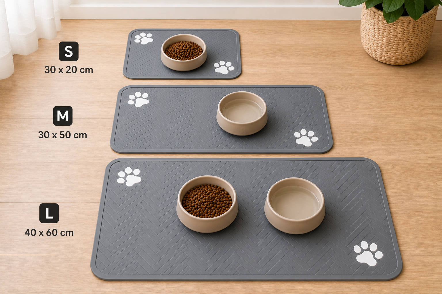 ANTIDÉRAPANT ET ANTI-DÉBORDEMENT TAPIS DE GAMELLE EN SILICONE